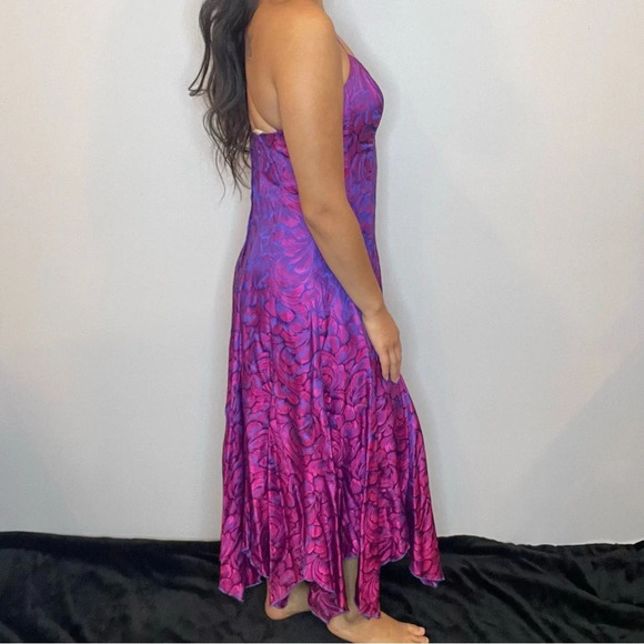 đ Vintage Womenâs Purple & Pink OmbrĂŠ Dress â Size 9/10 - Picture 4 of 15